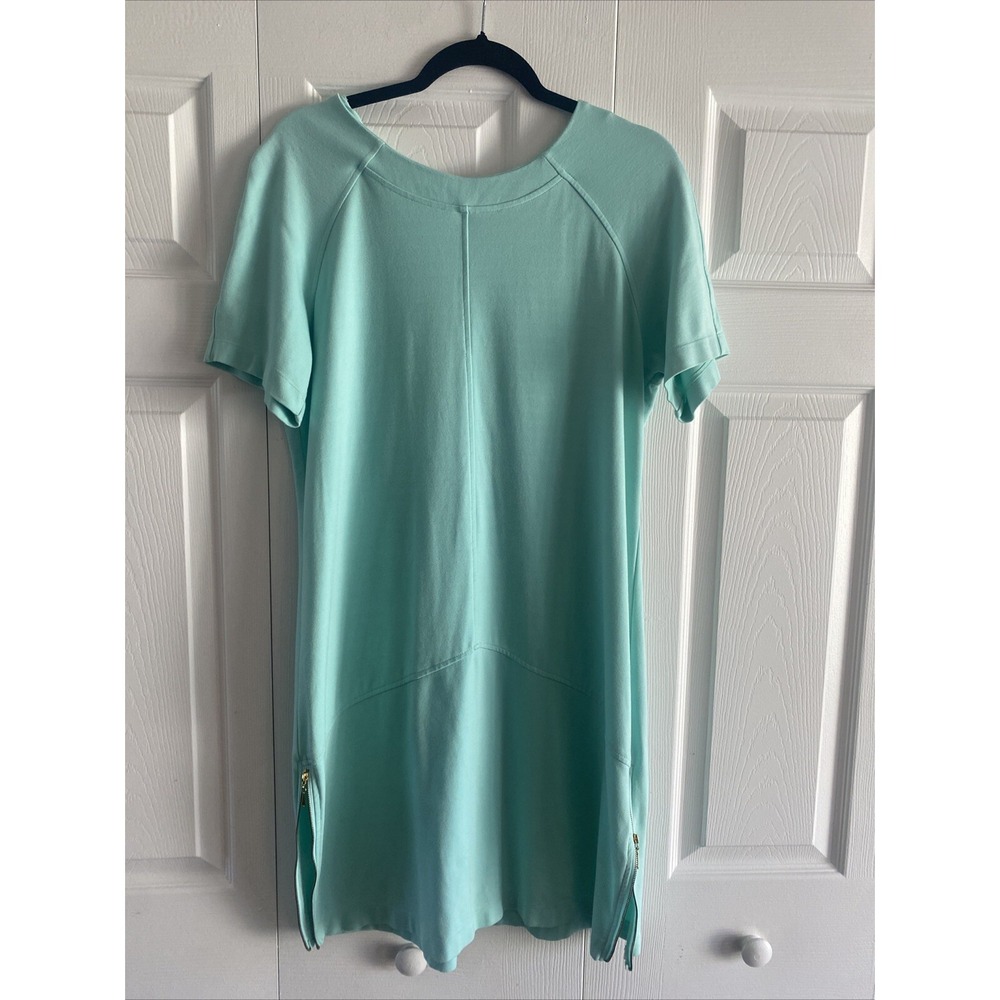 Sharagano Side Zip Ponte Shift Dress Womens Size 14 Mint Green Workwear Mod